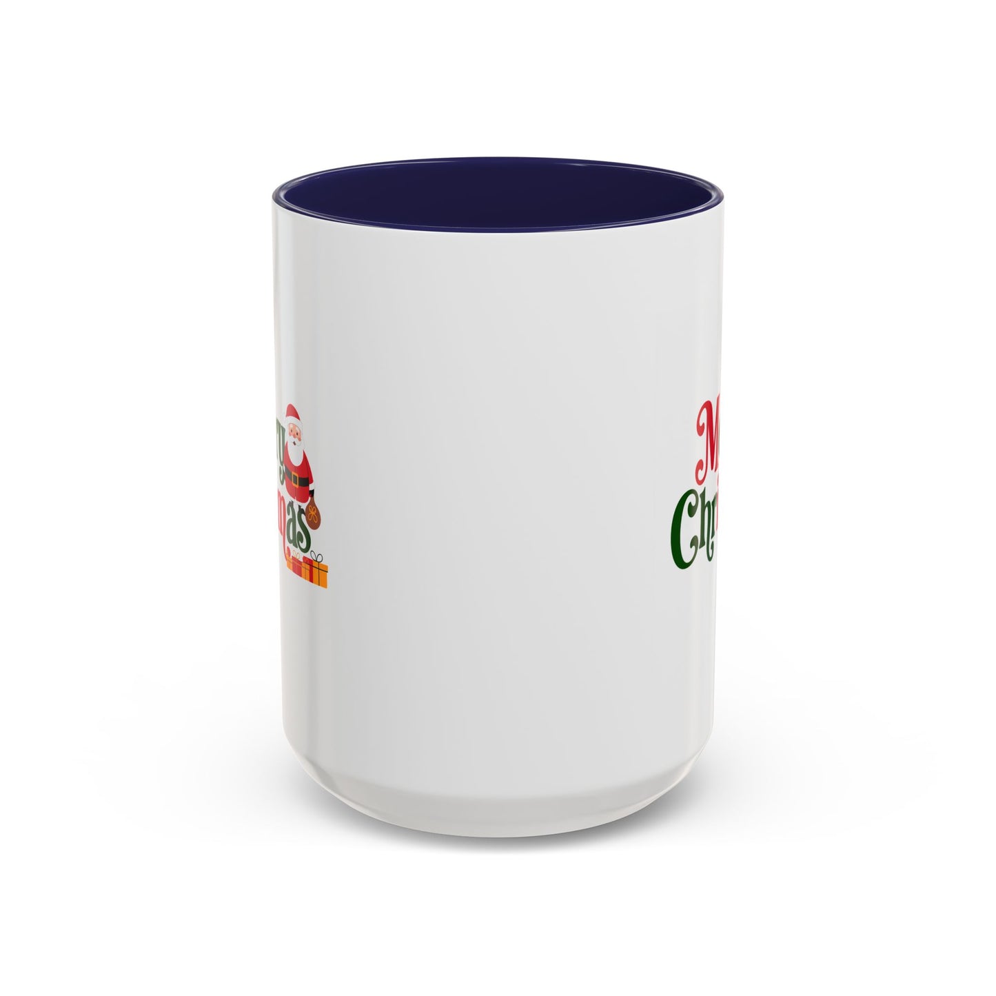 Christmas Mug - Merry Christmas Green & Red Text Santa Presents
