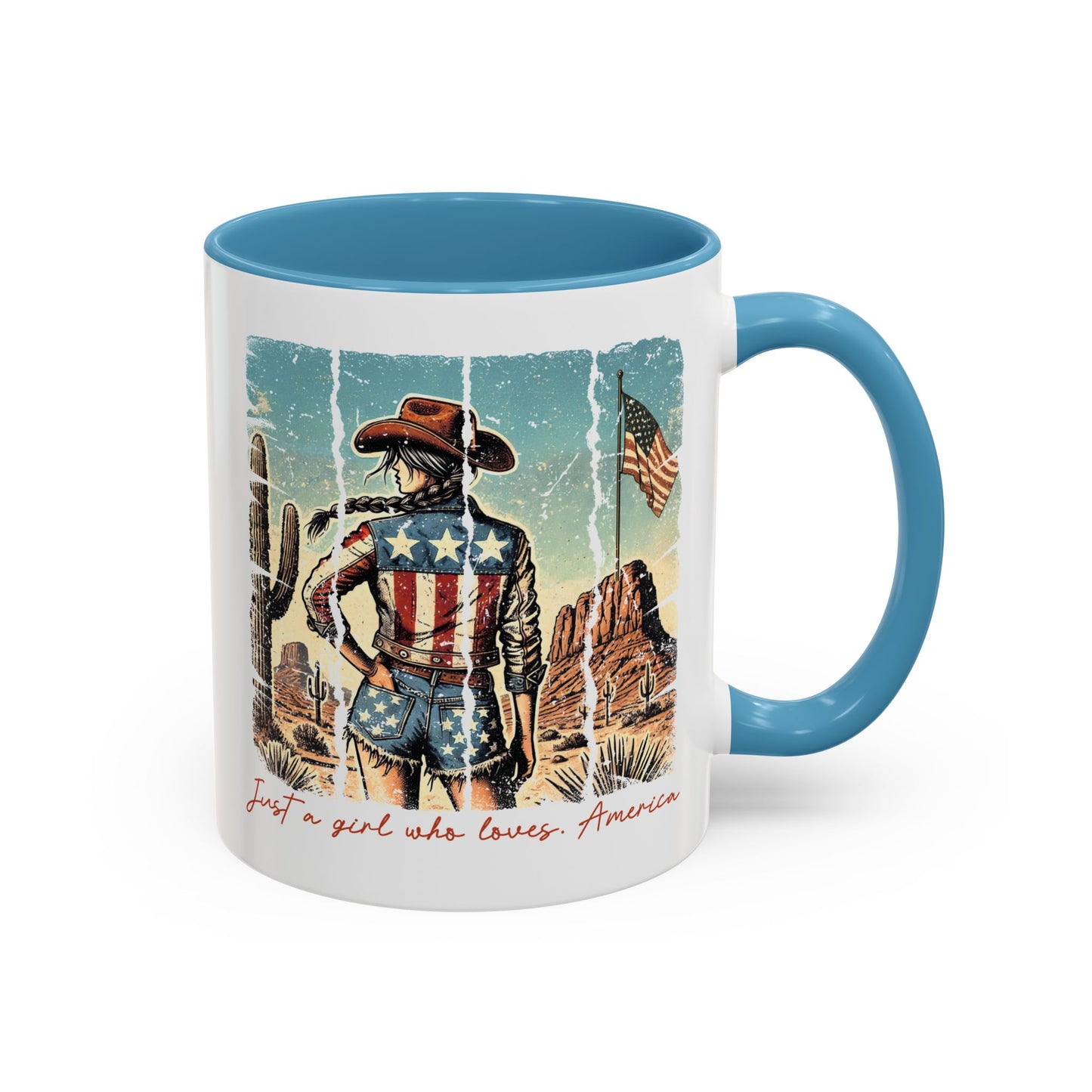 4th of July Mug - Just a Girl Who Loves America