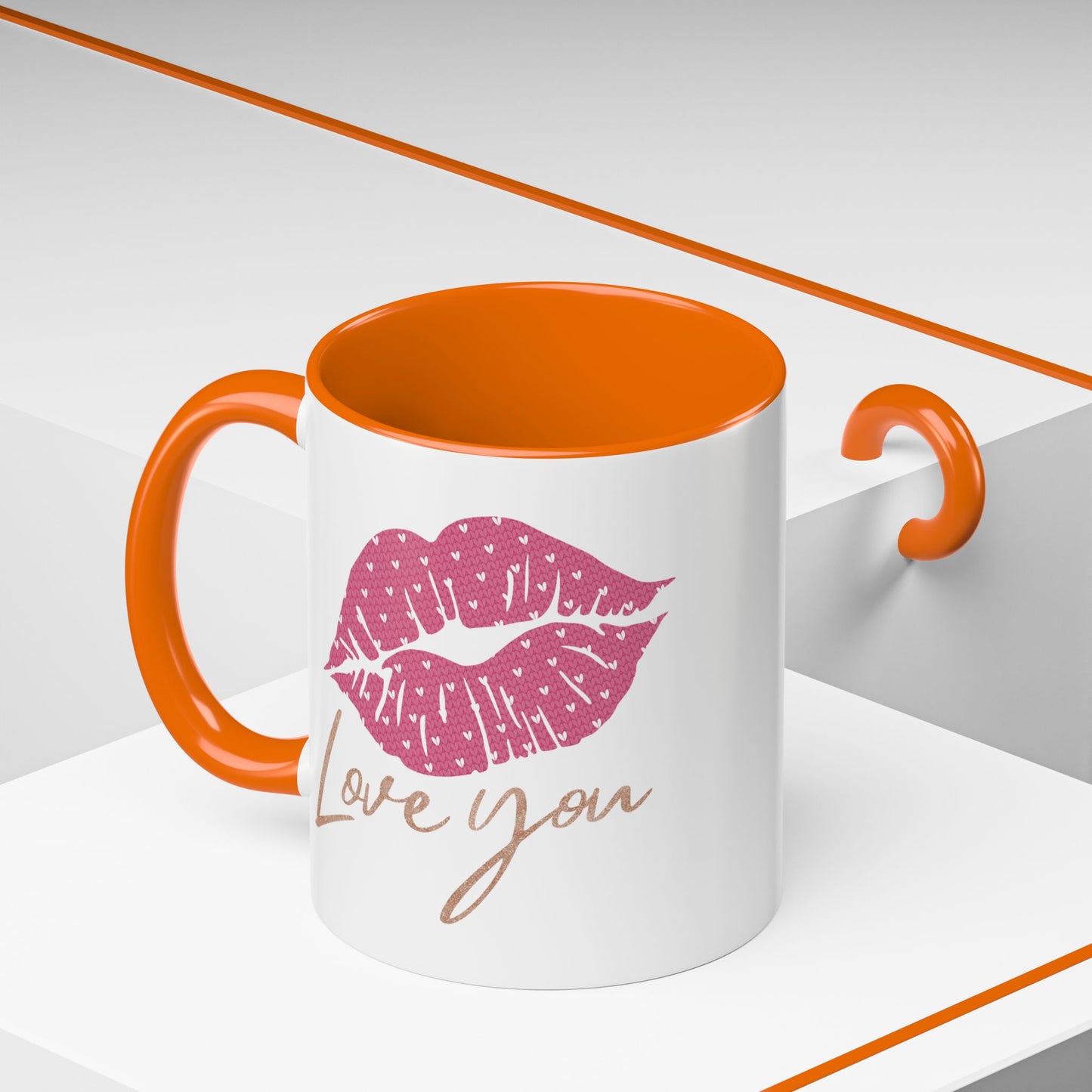 Valentine's Day Mug - Love You Lips Kiss