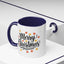 Christmas Mug - Merry Christmas Black Text Fall Leaves