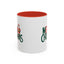 Christmas Mug - Merry Christmas Green & Red Text Santa Present
