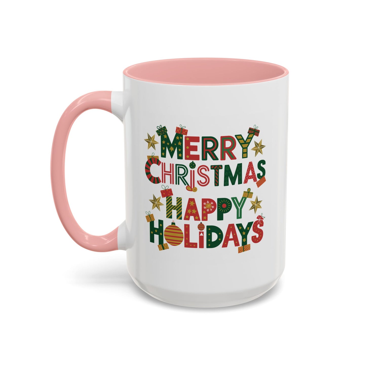 Christmas Mug - Merry Christmas Happy Holidays Decorative Text