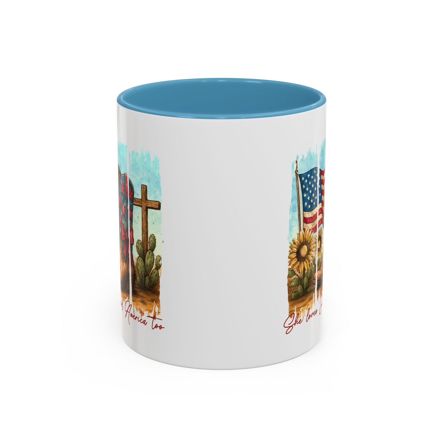 4th of July Mug - She Loves Jesus & America Too Boots