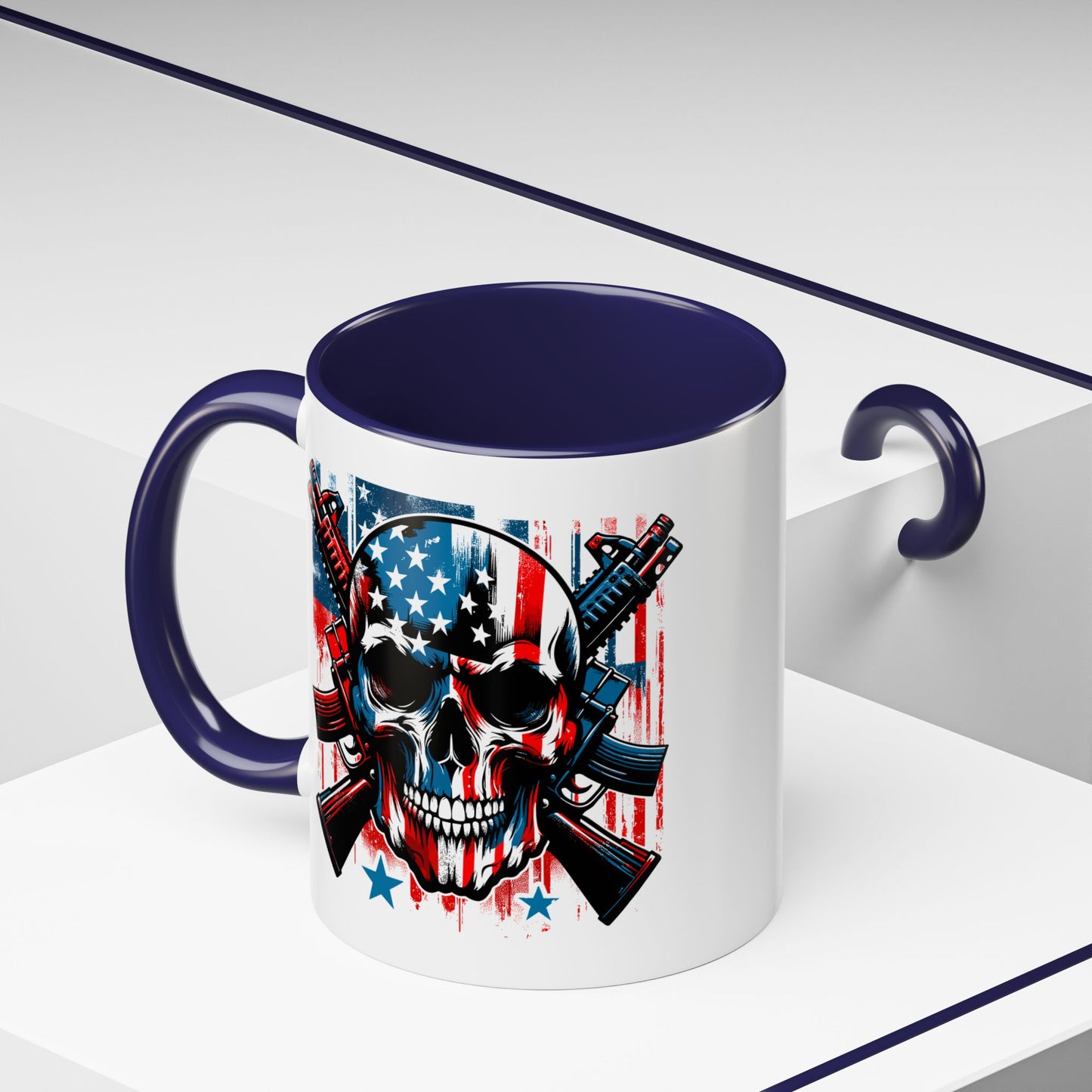 4th of July Mug - Skull With American Flag
