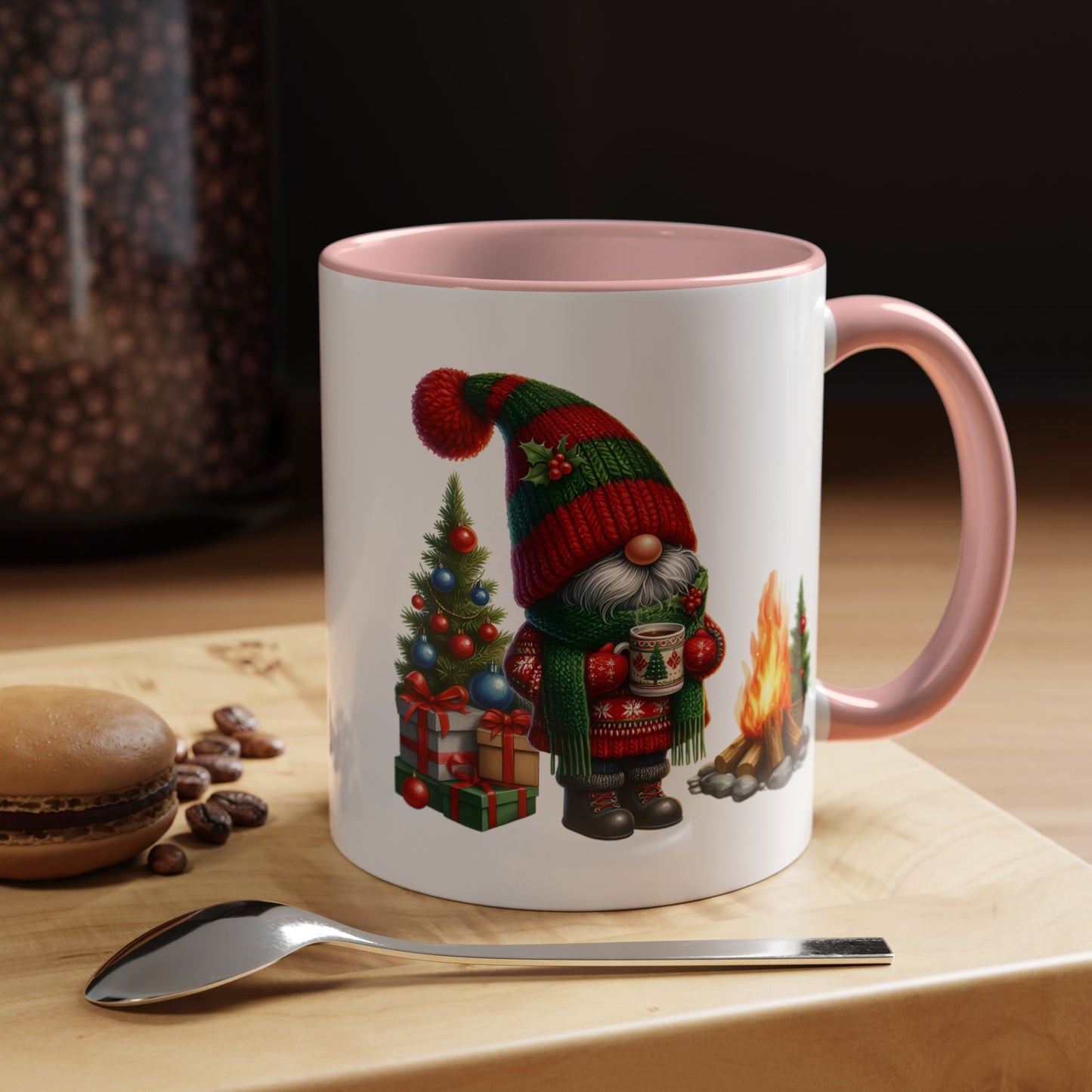 Christmas Mug - Gnome Presents and Fire