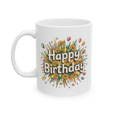 Birthday Mug - Happy Birthday Flower Bouquet
