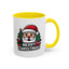 Christmas Mug - Merry Christmas White & Black Text Santa Trees Presents