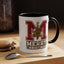 Christmas Mug - Merry Christmas White Green & Red College Text