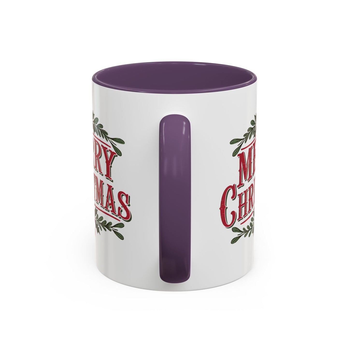 Christmas Mug - Merry Christmas Maroon Text Ornament Decorations