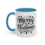 Christmas Mug - Merry Christmas Black Text Tree Snowflakes Hearts
