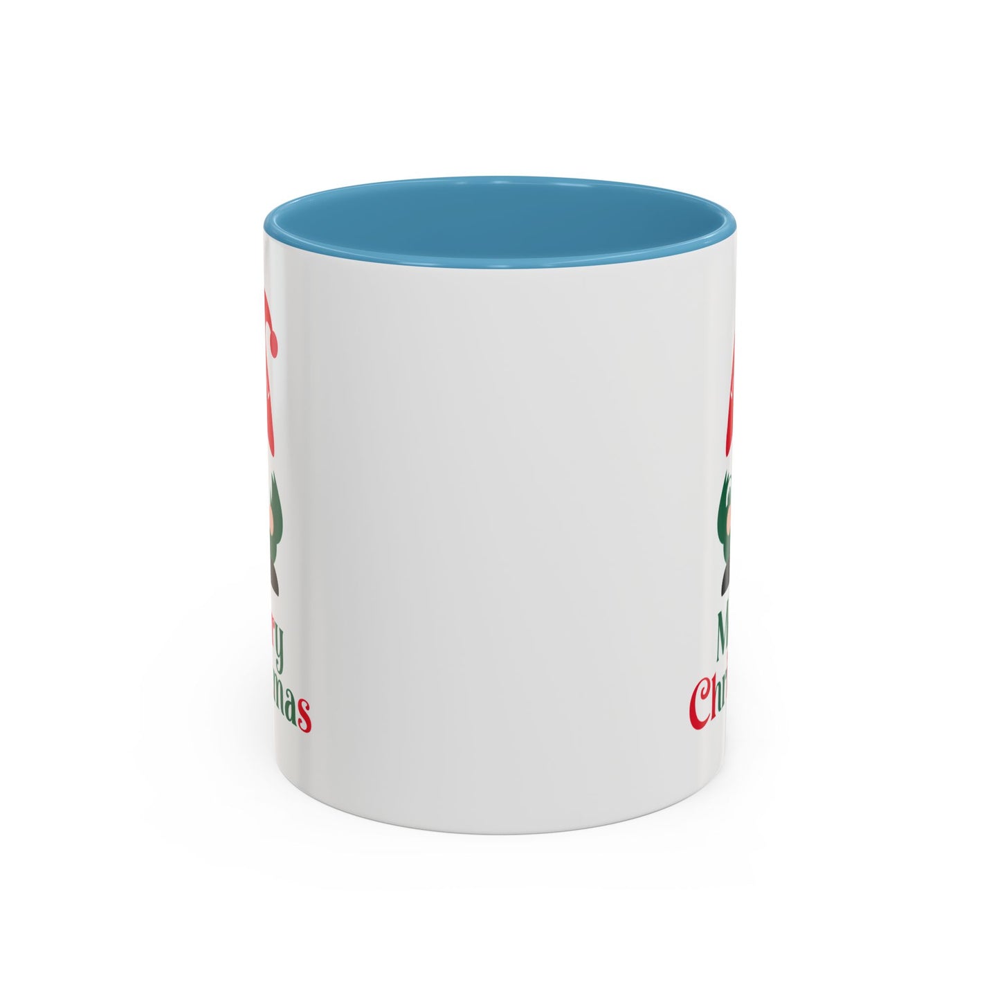 Christmas Mug - Merry Christmas Green & Red Text Gnome Candy Cane