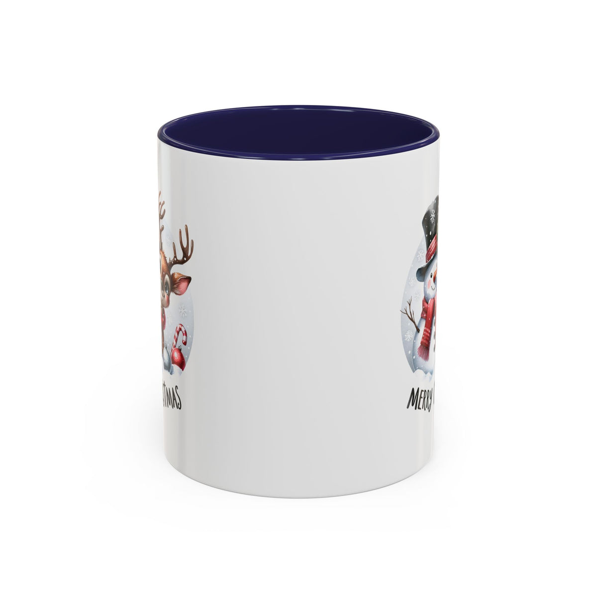 Chistmas Mug - Merry Christmas Snowman and Reindeer