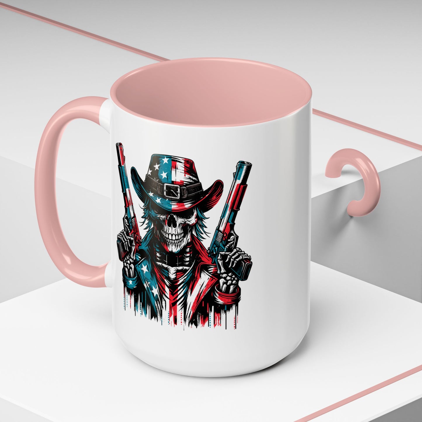4th of July Mug - Skeleton with American Flag