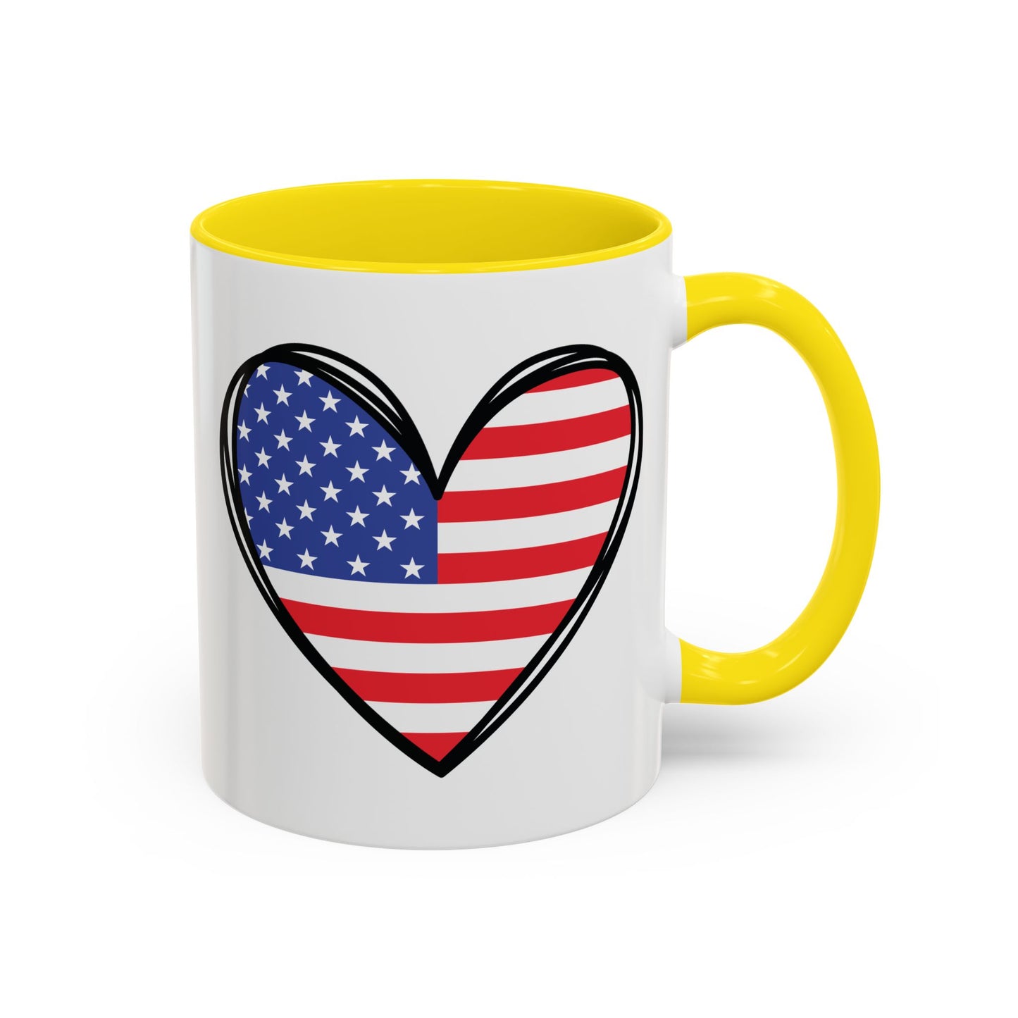 4th of July Mug - USA Flag Heart