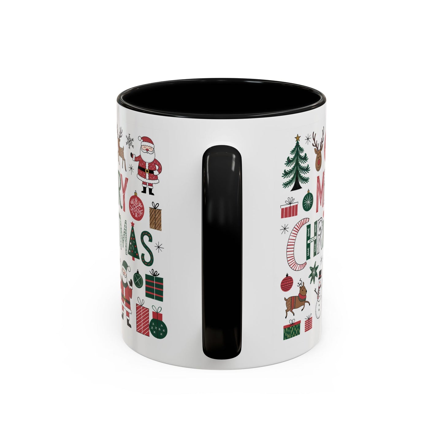 Christmas Mug - Merry Christmas Red White & Green Text Collage