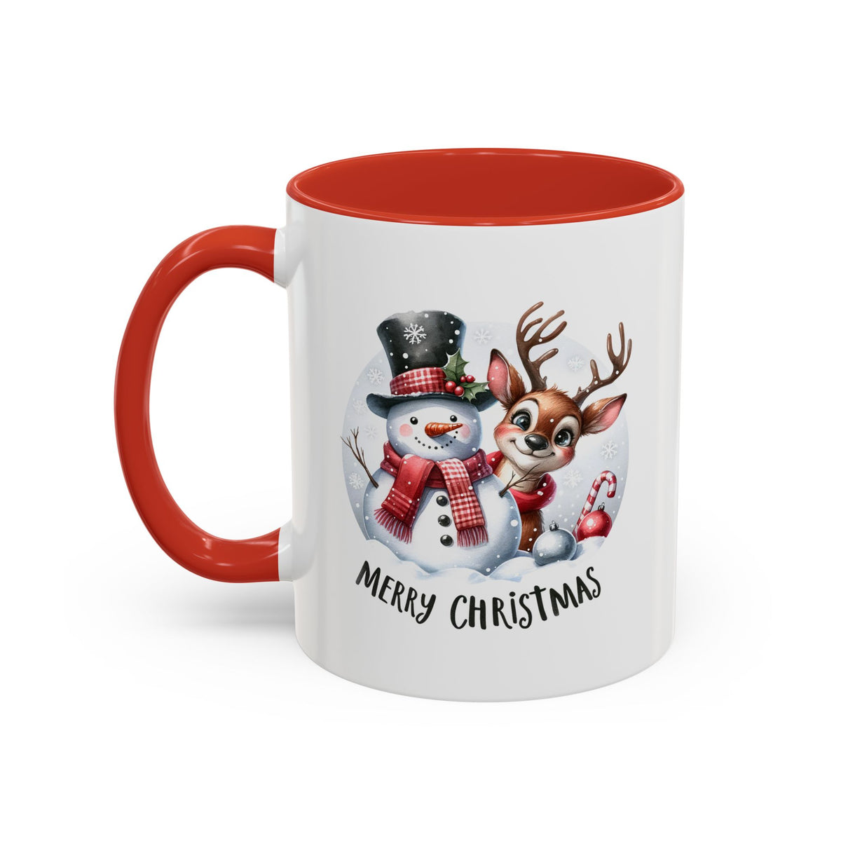 Chistmas Mug - Merry Christmas Snowman and Reindeer