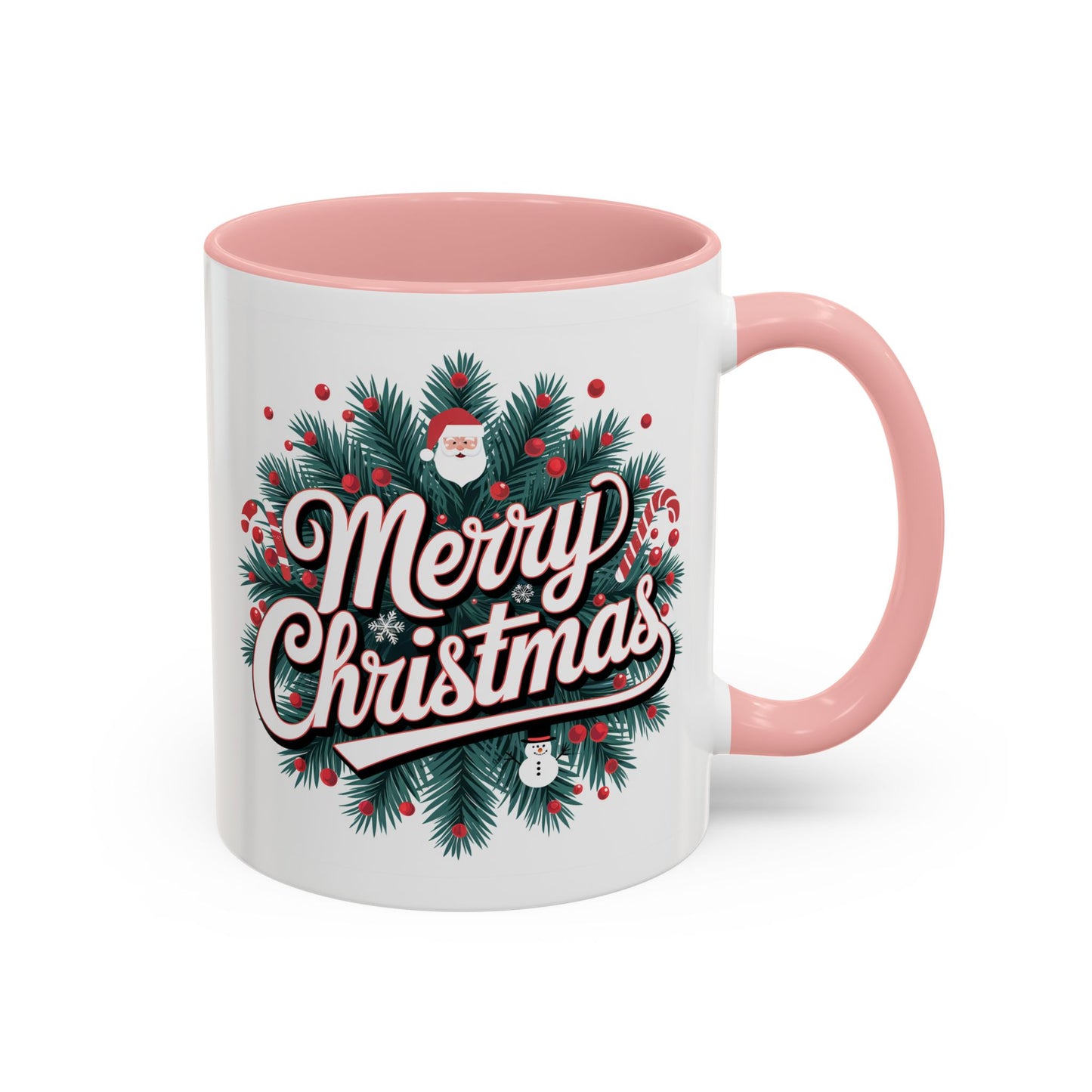 Christmas Mug - Merry Christmas White & Red Embossed Text