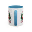 Christmas Mug - Merry Christmas Maroon Text Camper Trees