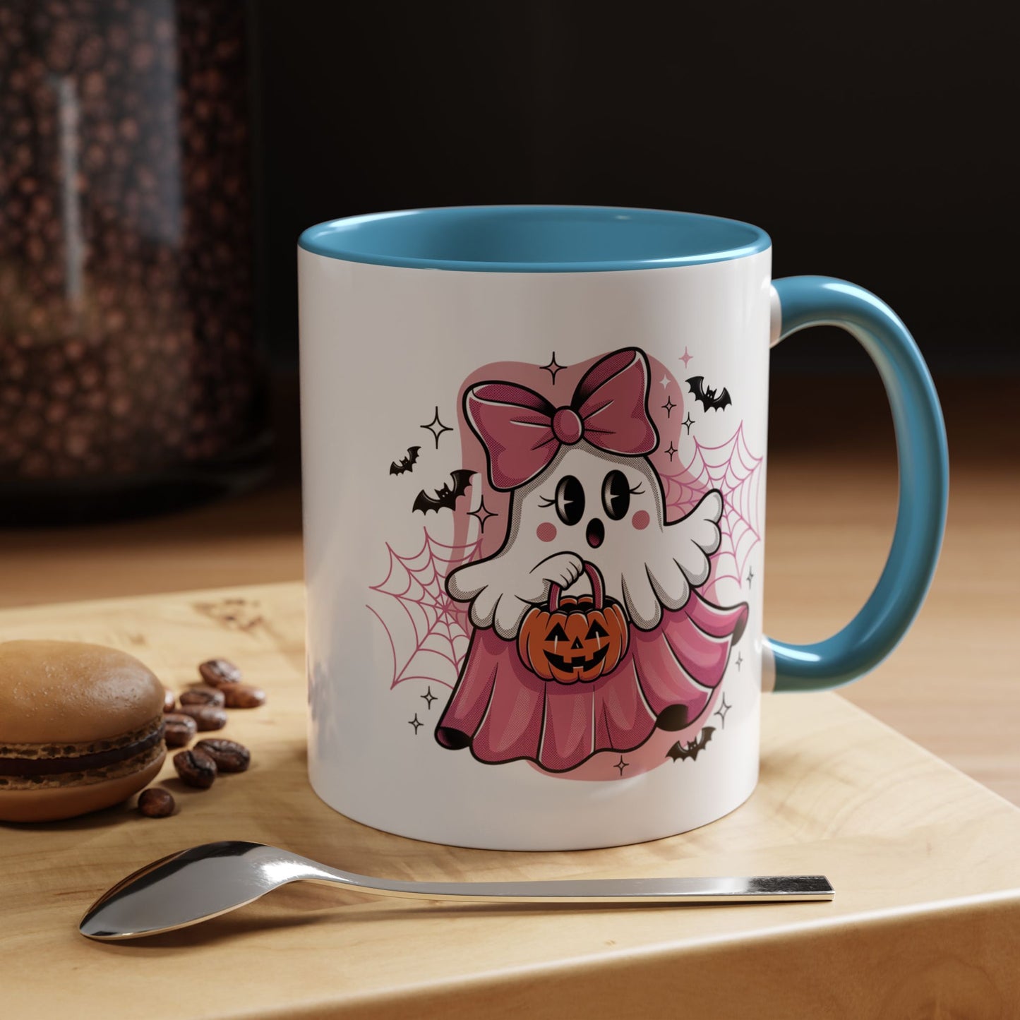 Halloween Mug - Ghost With Pink Bow