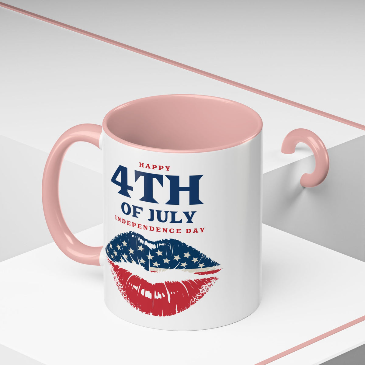 4th of July Mug - Happy 4th of July Flag Lips