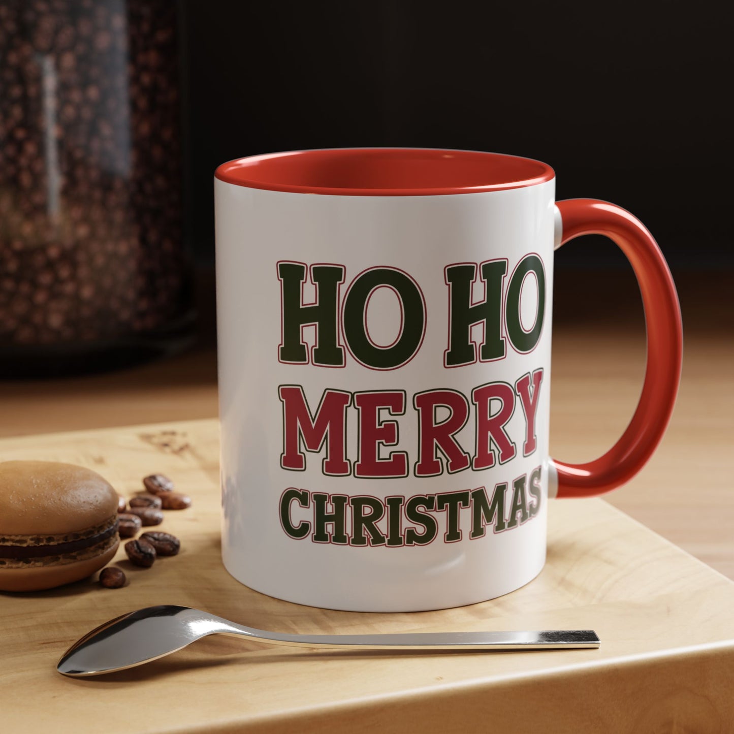Christmas Mug - Ho Ho Ho Merry Christmas Red & Green Text 4