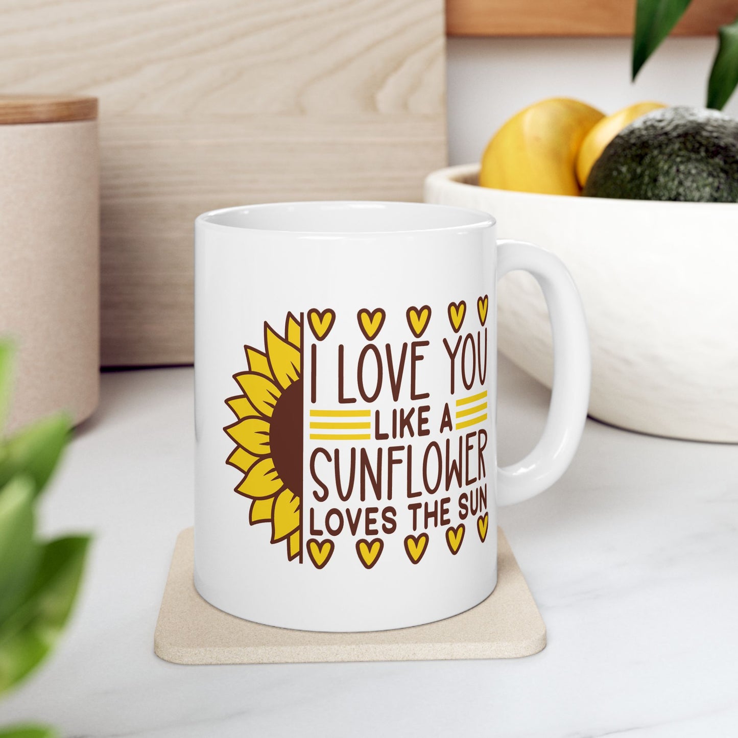 Valentine's Day Mug - I Love You Like A Sunflower