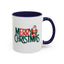 Christmas Mug - Merry Christmas Green & Red Text Santa Present