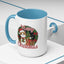 Christmas Mug - Merry Christmas Red Text Cat Presents Wreath