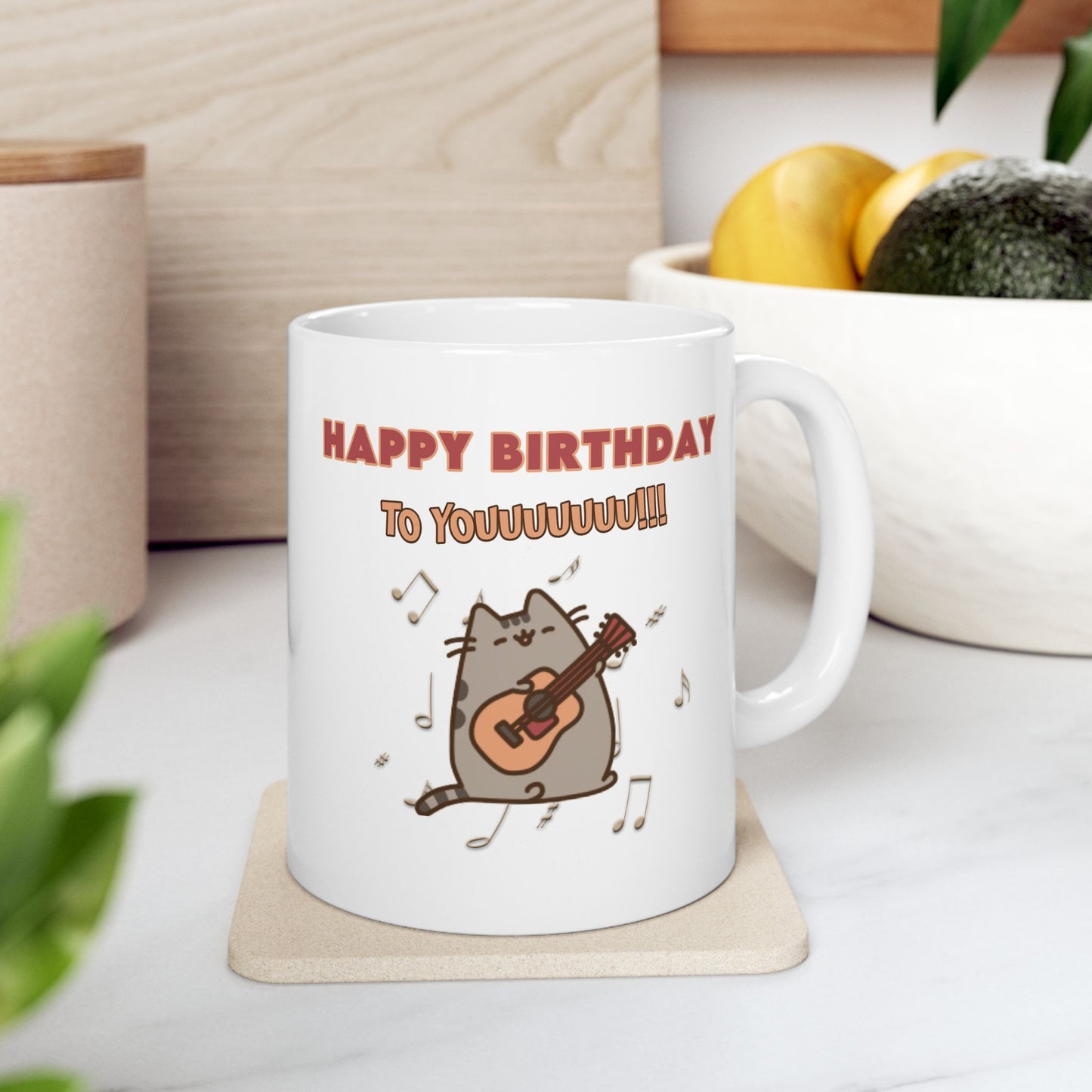 Birthday Mug - Happy Birthday Singing Cat