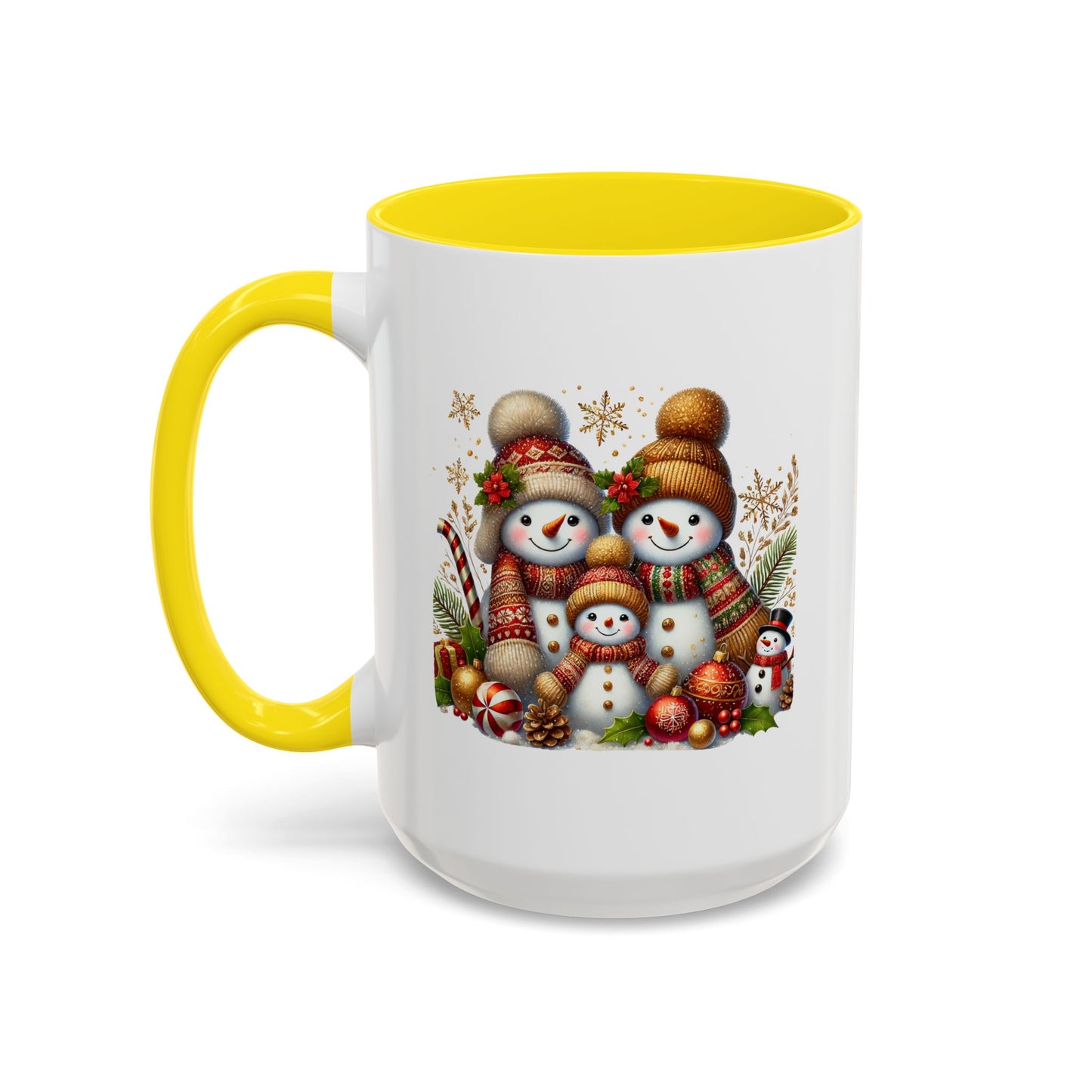 Christmas Mug - Gold Snowman Family