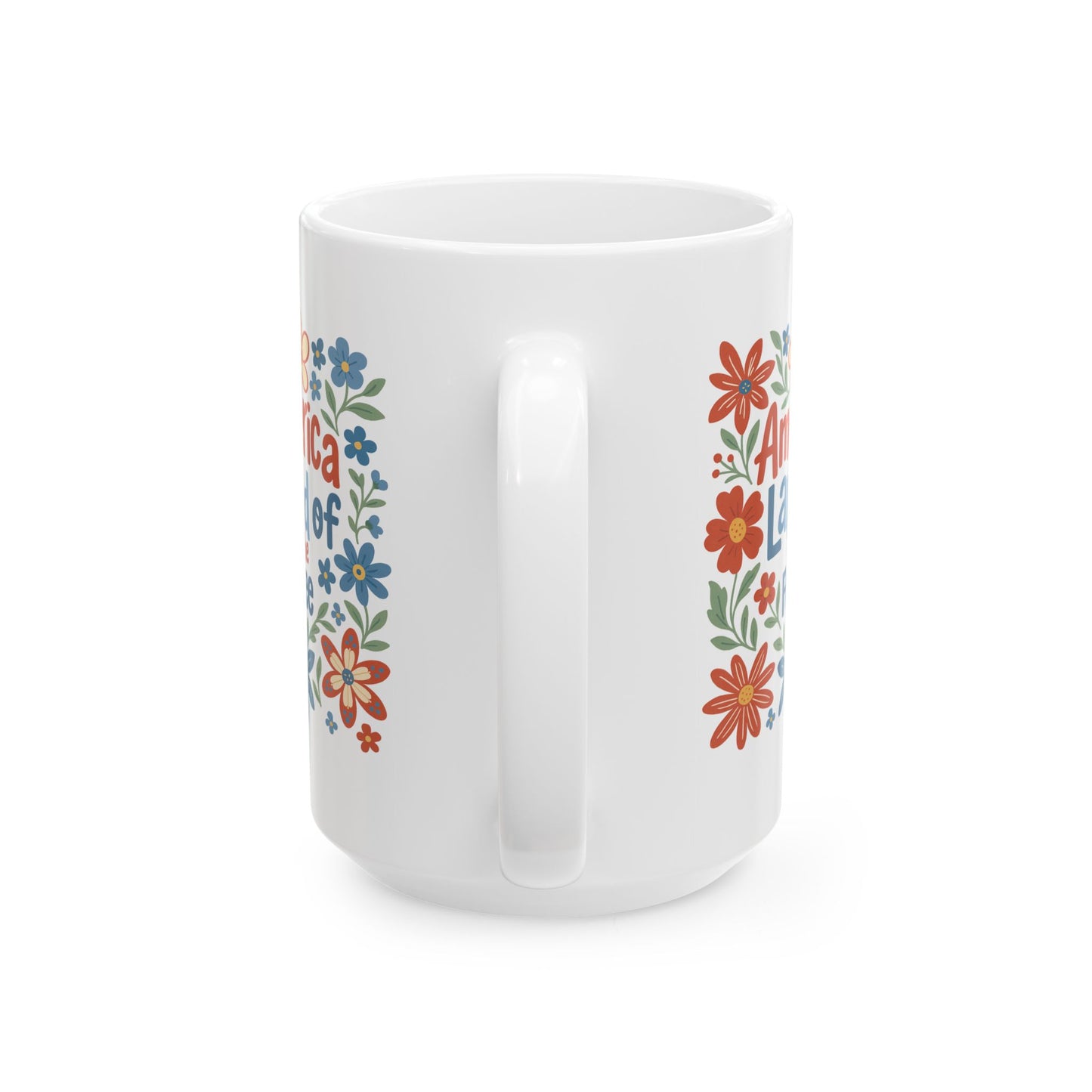 4th of July Mug - America Land of the Free Floral