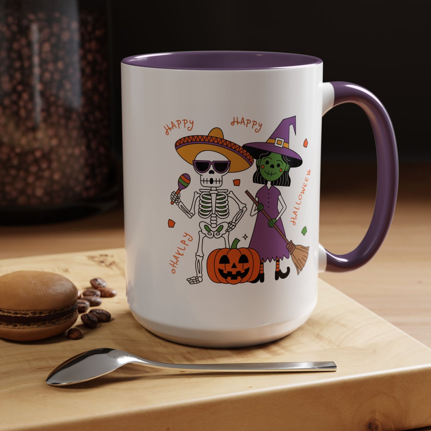 Halloween Mug - Skeleton & Witch