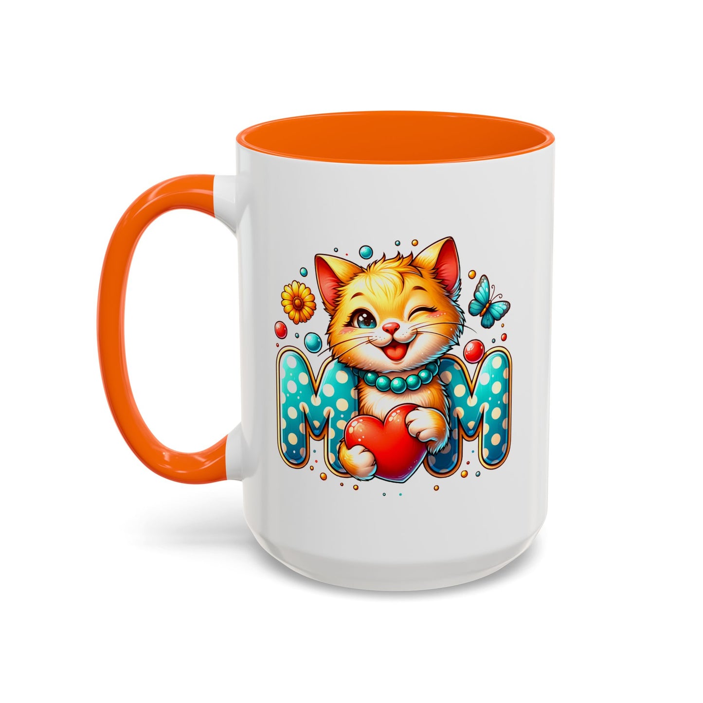 Mother's Day Mug - Mom Cat Red Heart