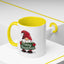 Christmas Mug - Merry Christmas White & Green Text Gnome Lights