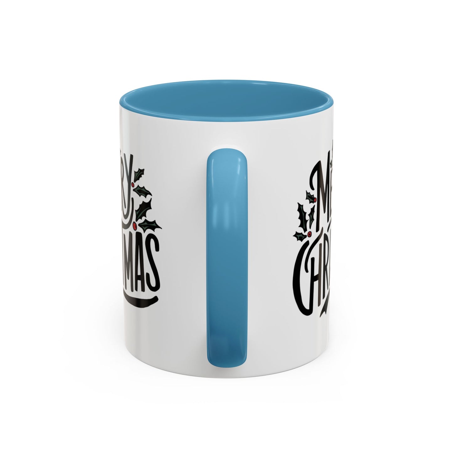 Christmas Mug - Merry Christmas Black Text Mistletoe