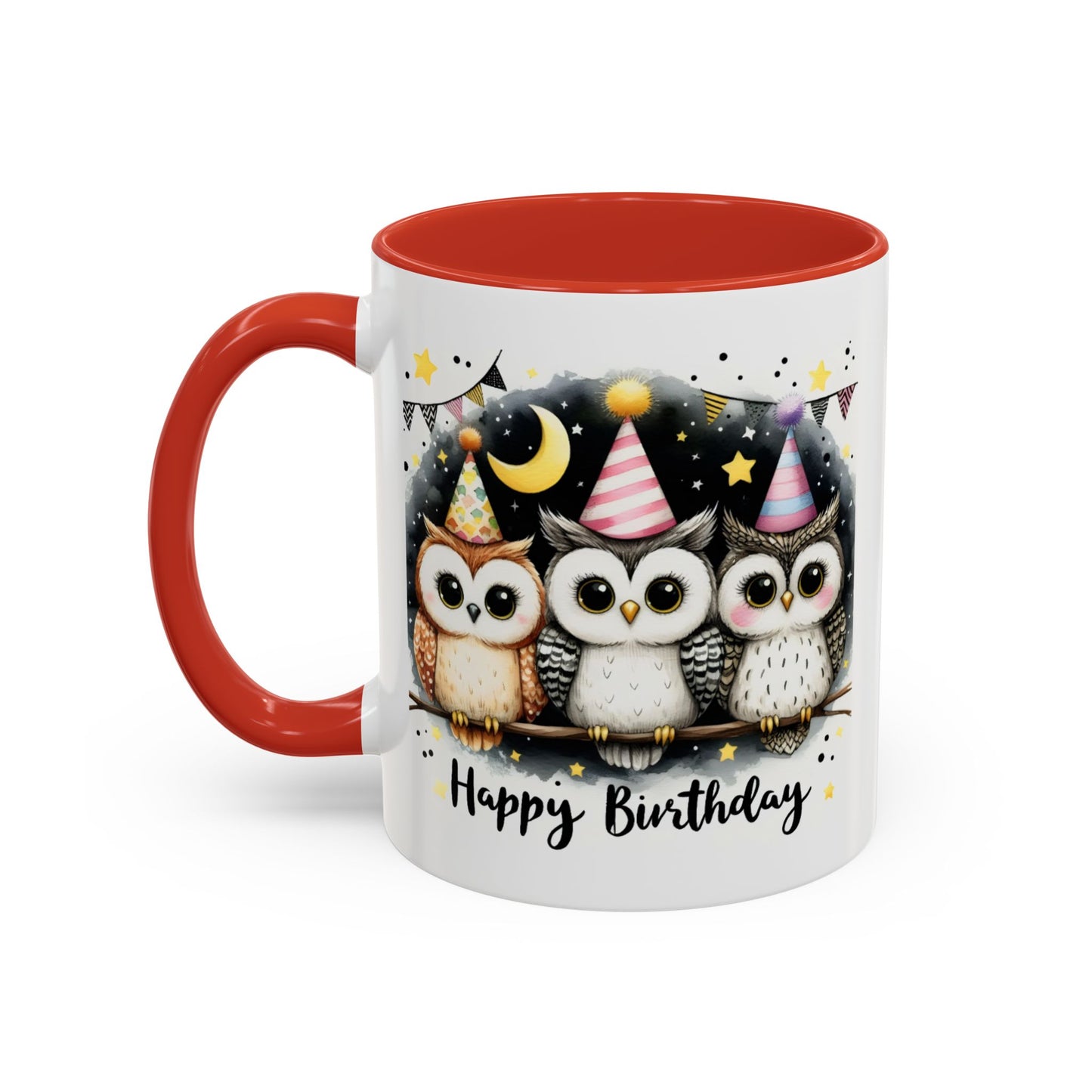 Birthday Mug - Happy Birthday Owls