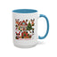 Christmas Mug - Happy Holidays Red Text Reindeer Santa Snowman Presents
