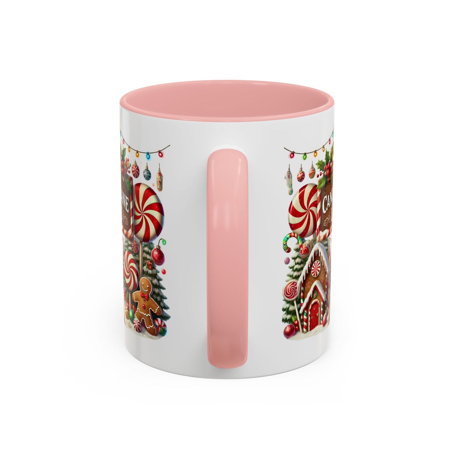 Christmas Mug - Candy Cane Lane White Text Ornaments Candy