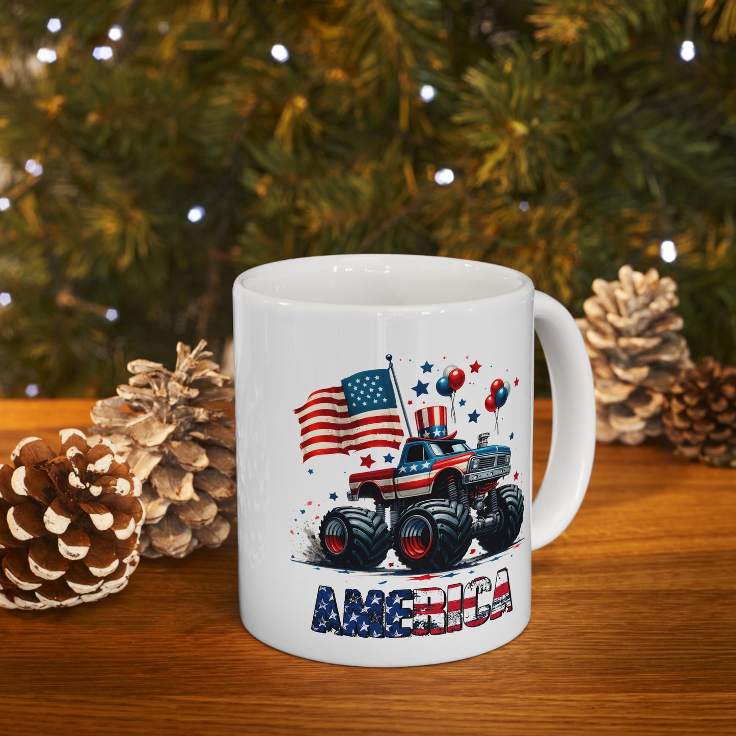 4th of July Mug - America Monster Truck