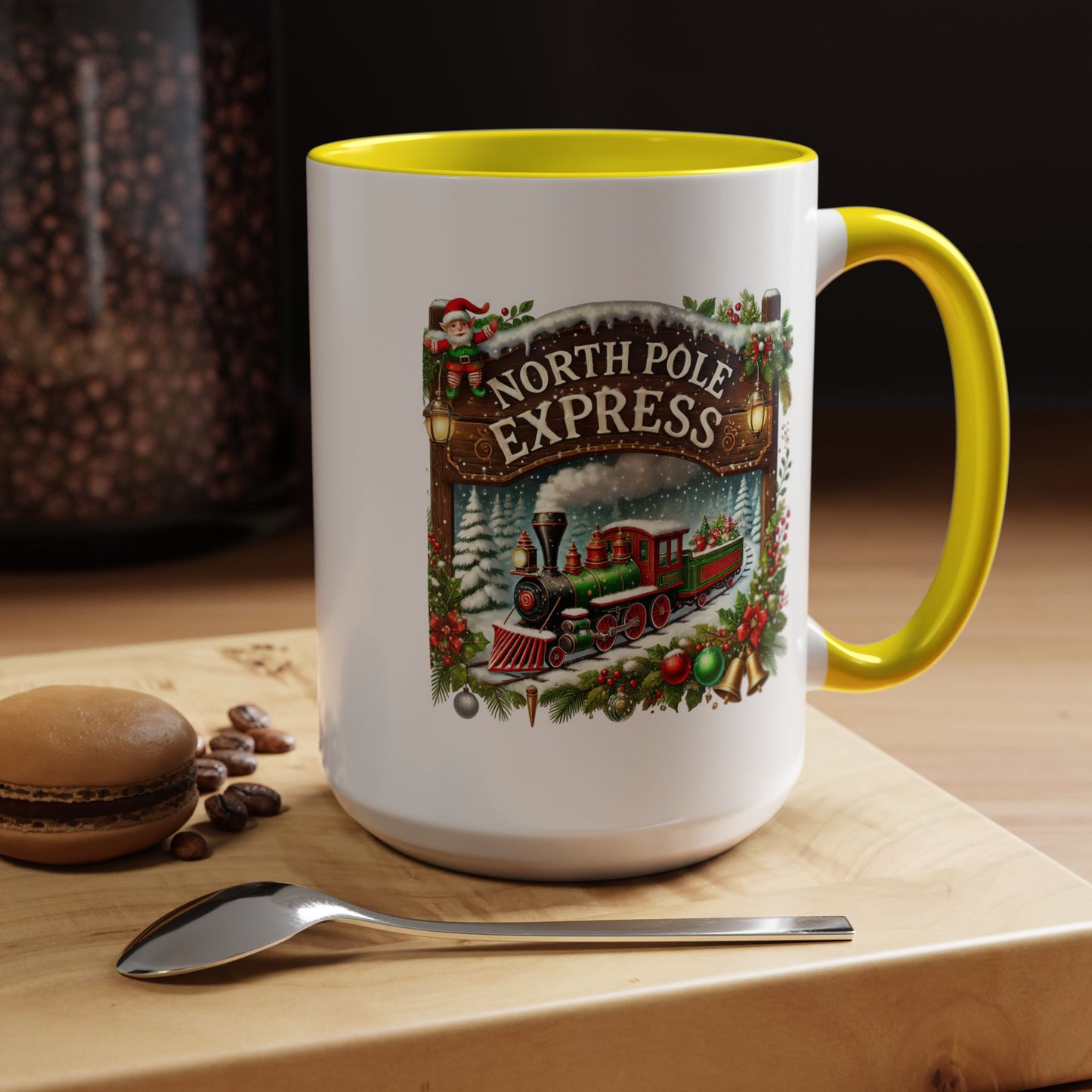 Christmas Mug - North Pole Express Steam Locomotive Ornaments