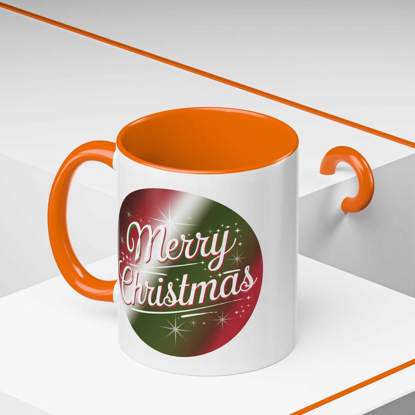 Christmas Mug - Merry Christmas White and Red Text Decoration