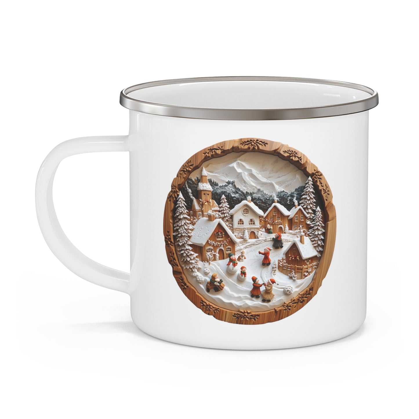 Christmas Mug - Snowy Village Plaque