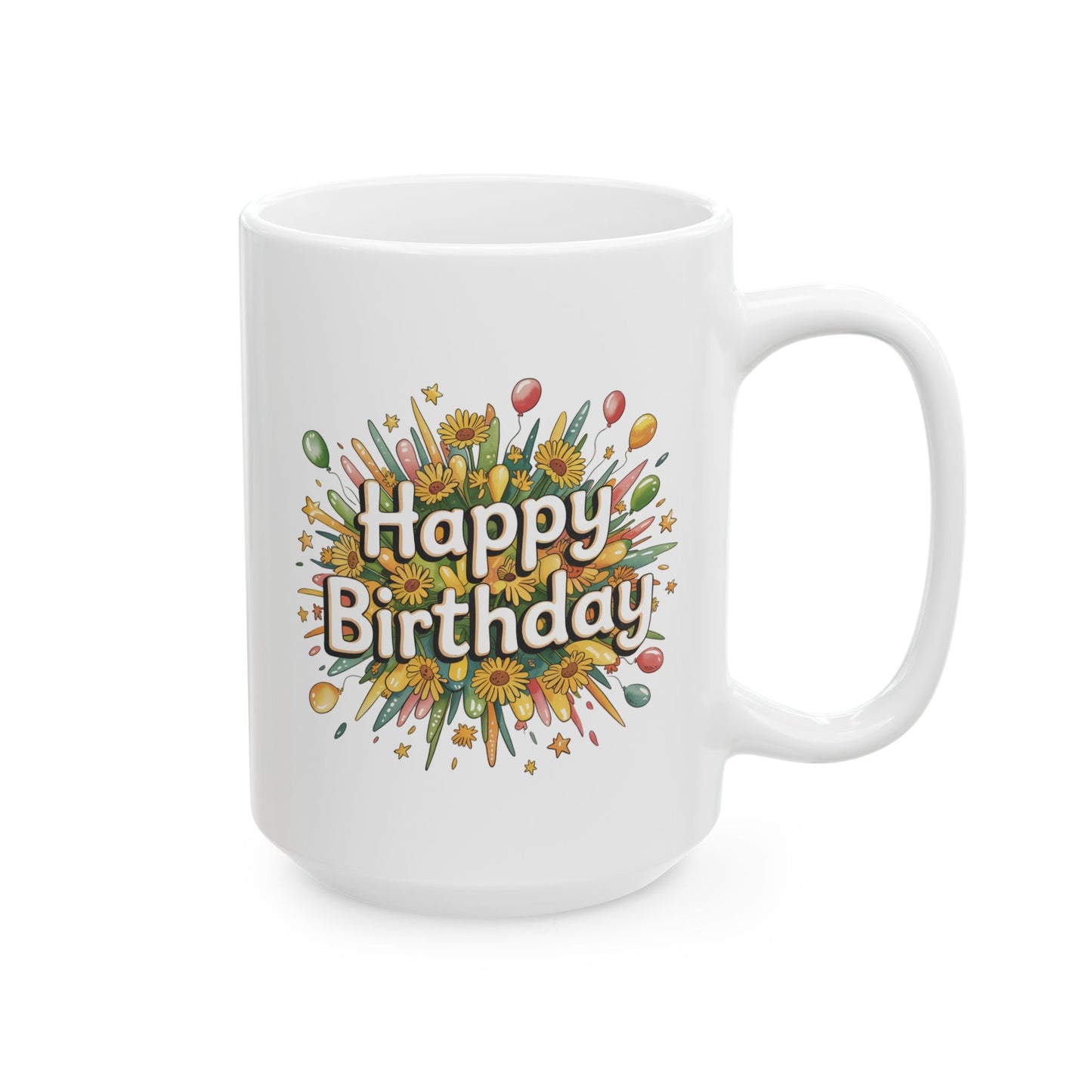 Birthday Mug - Happy Birthday Flower Bouquet