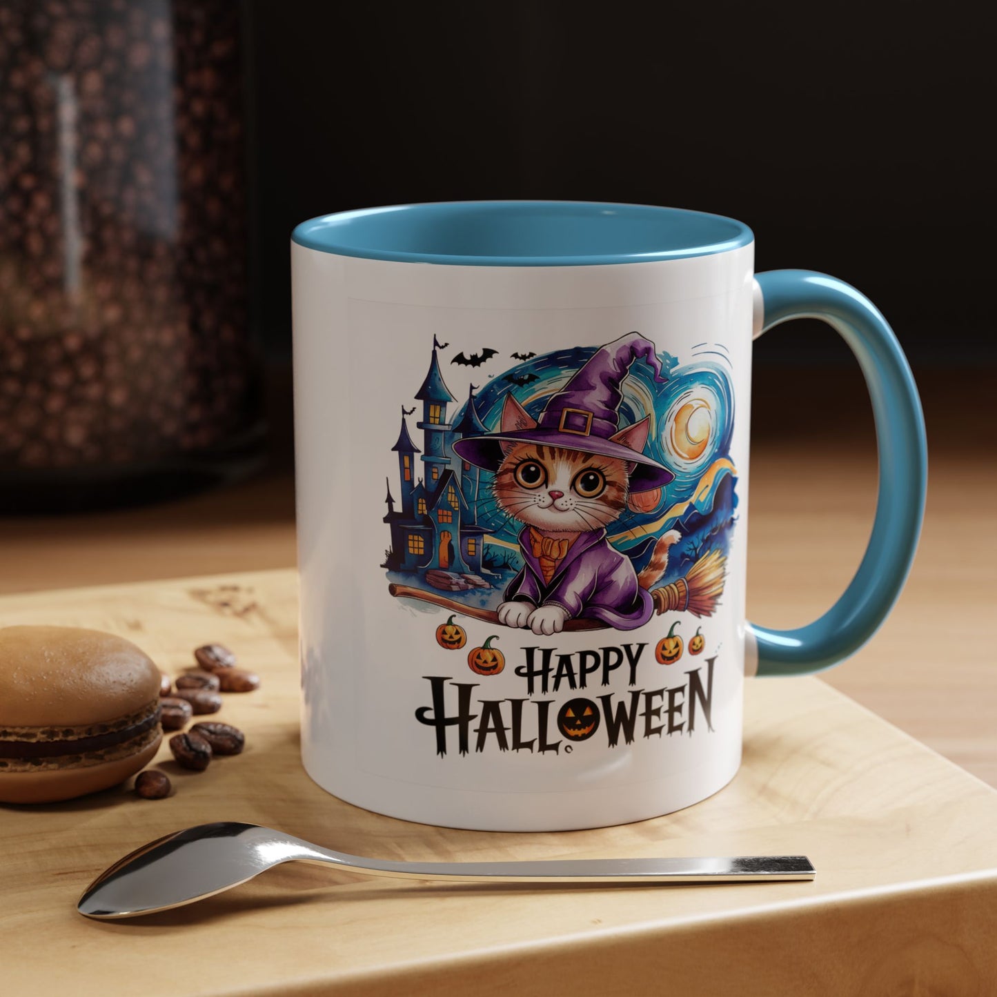 Halloween Mug - Happy Halloween Cat Witch