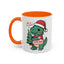 Christmas Mug - Merry Christmas Red Text Dinosaur Tree