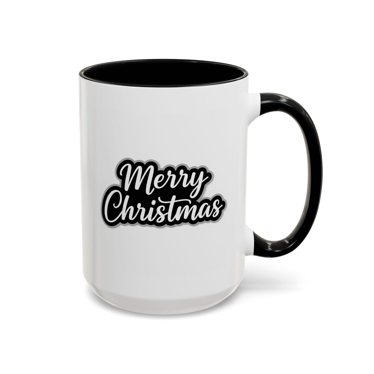 Christmas Mug - Merry Christmas White Black & Grey Text