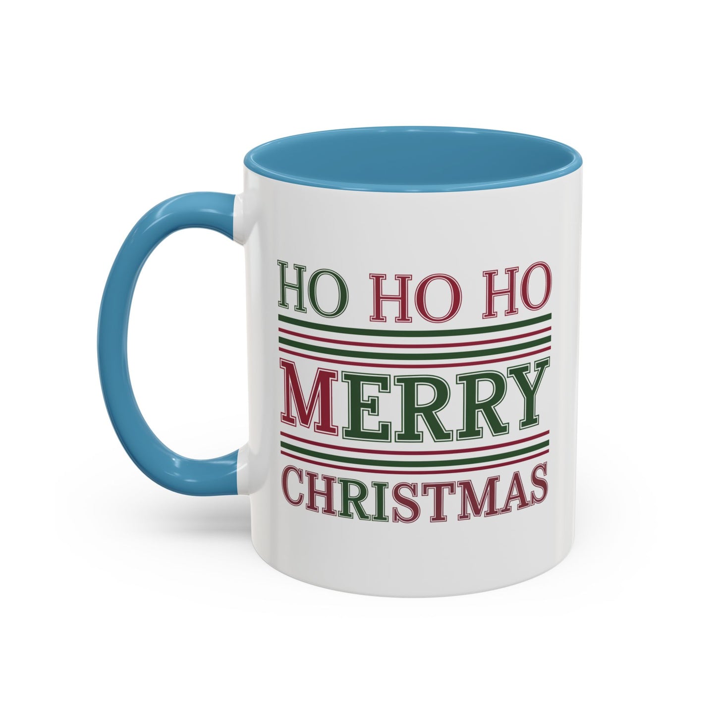 Christmas Mug - Ho Ho Ho Merry Christmas Red & Green Text 3