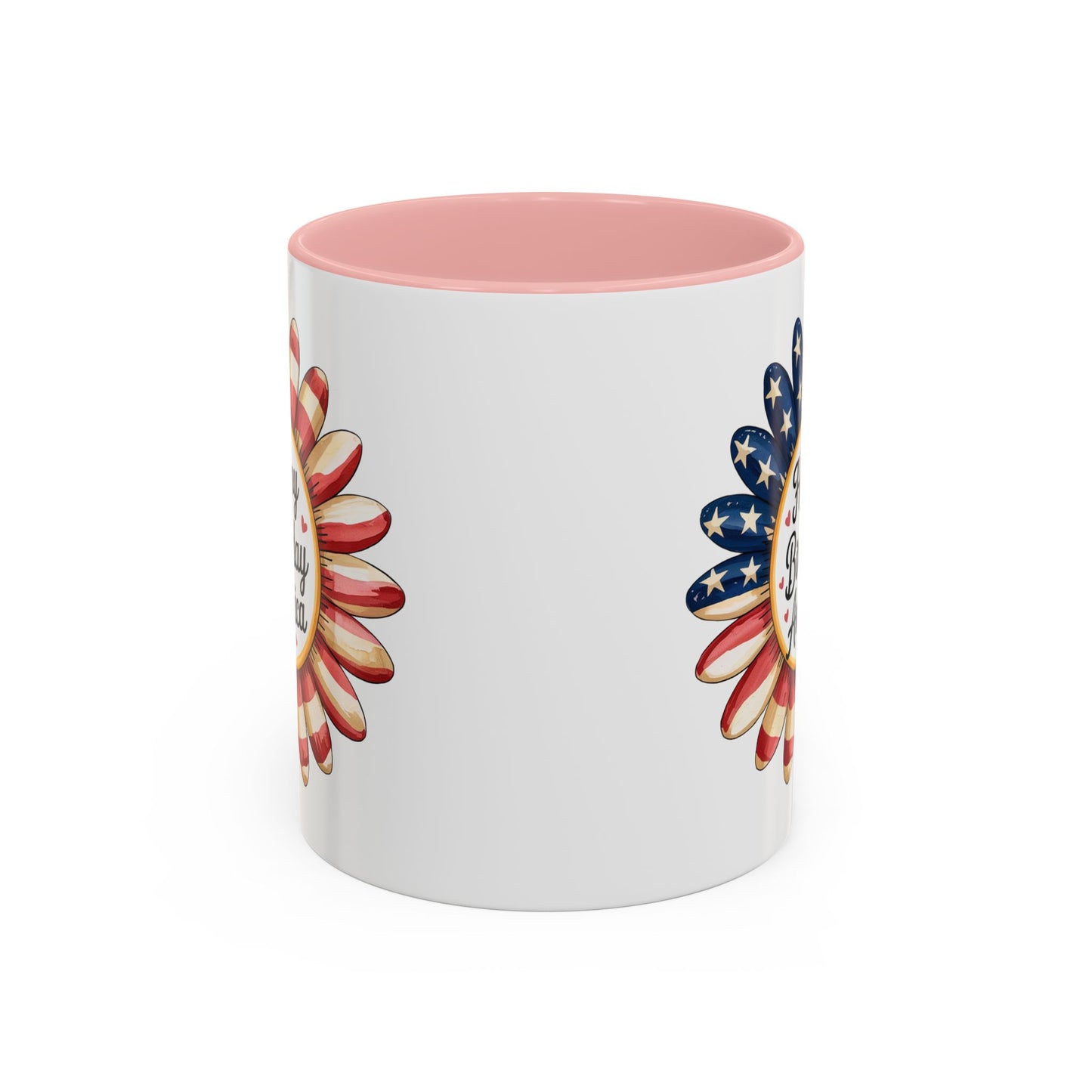 4th of July Mug - Happy Birthday America Sunflower