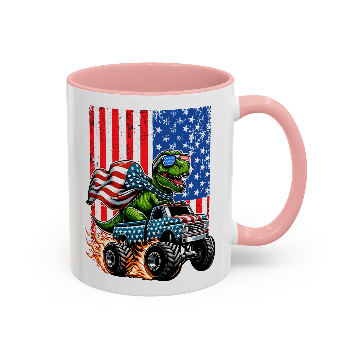 4th of July Mug - T Rex Riding Monster Truck