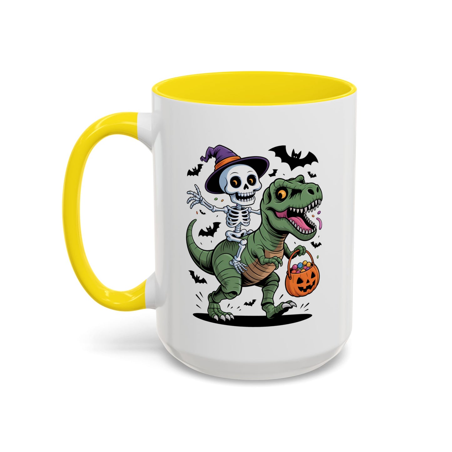 Halloween Mug - Skeleton Riding Dinosaur